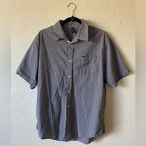 RVCA Black & White Gingham Short Sleeve Button Up Men’s Size XL